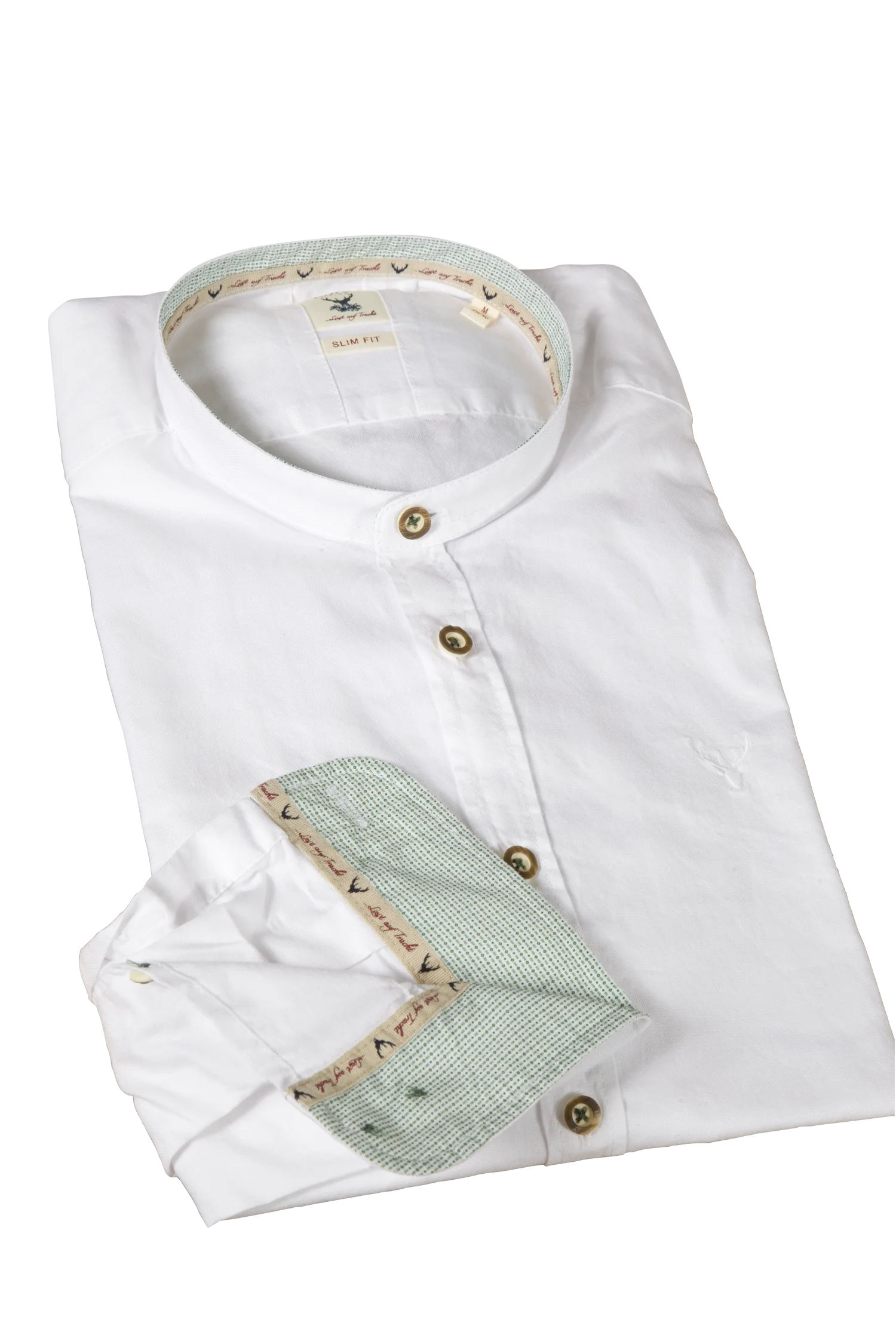 1504-0008-gn4-23-06-e0695 Trachtenhemd in weiß mit grünen Akzenten