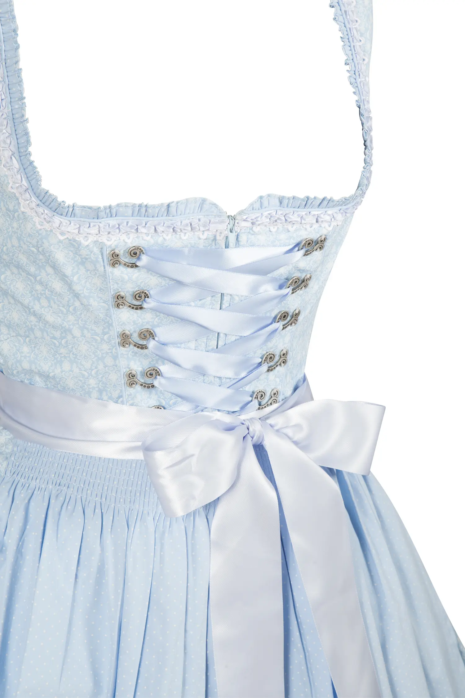 3051-1518-BL2-23-04g6137 Aufwendiges Dirndl in hellblau von Happy Dirndl - Detail Mieder