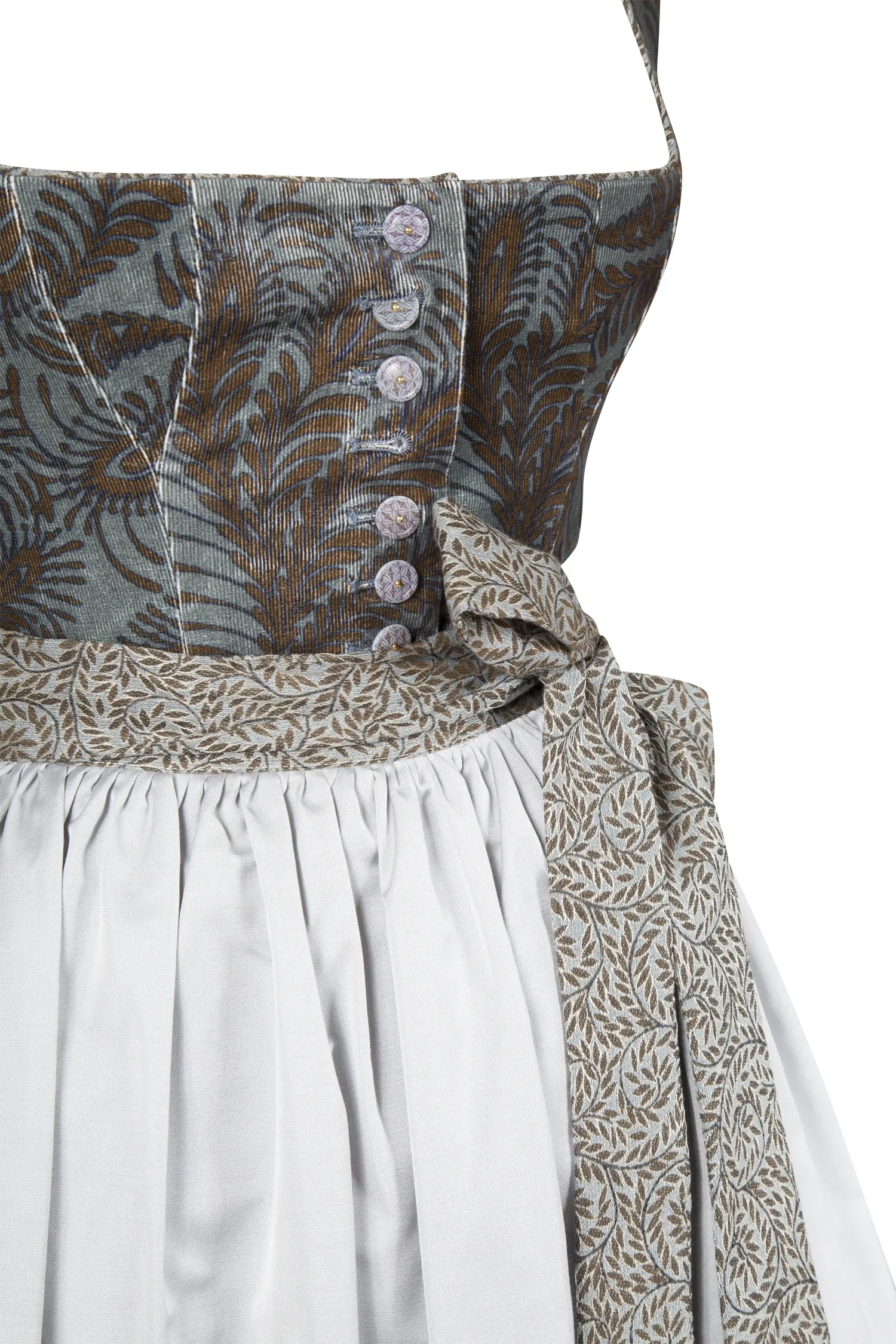 3099-0312-bl6-23-07b-1177 Sportalm Dirndl im Corddesign mit extra Gürtel - Detail Mieder