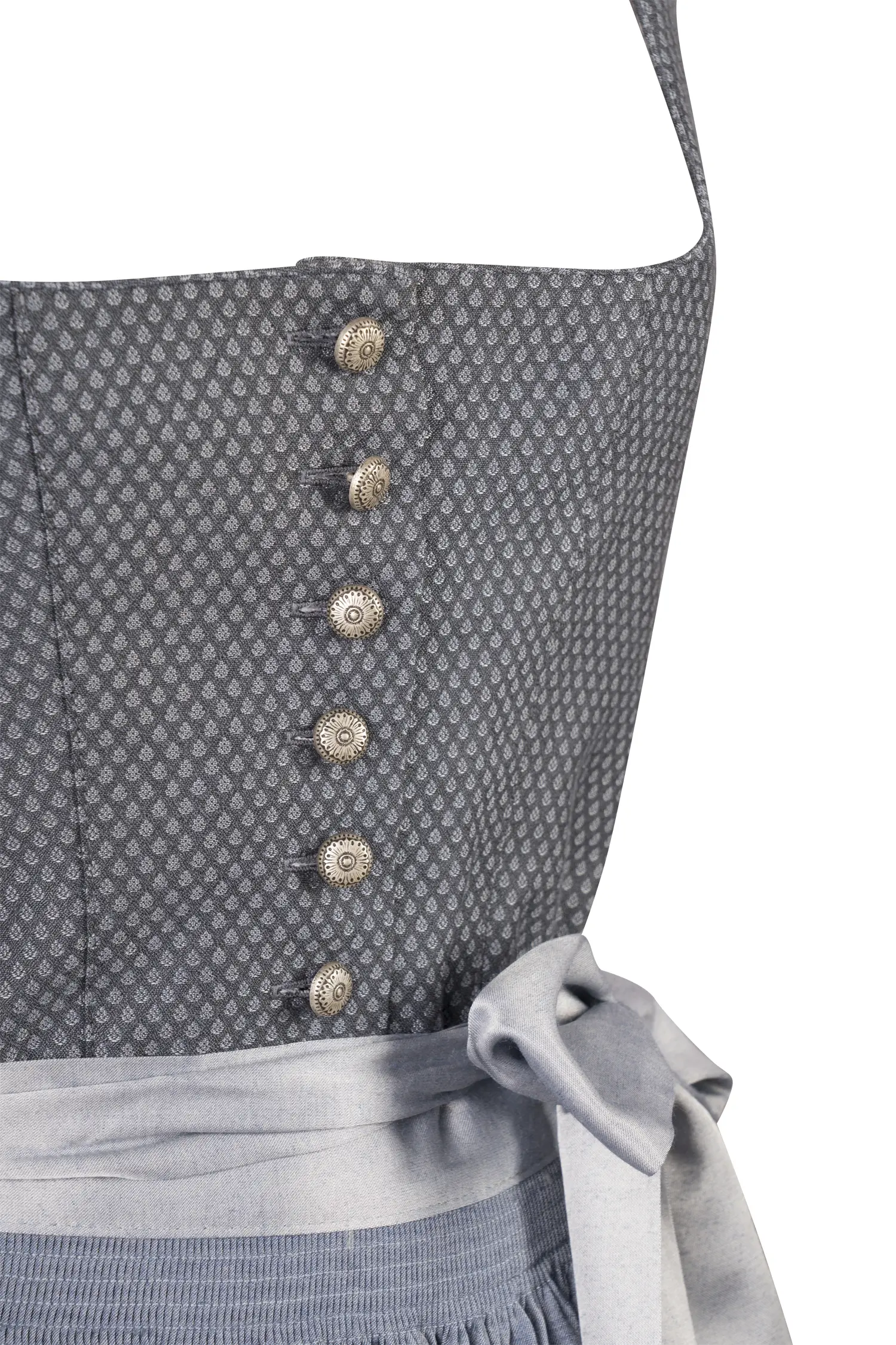 Hammerschmid Dirndl Pillersee in stahlblau - Detail Mieder