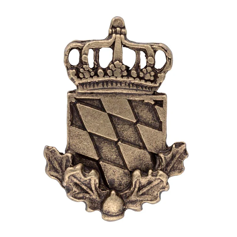 Gaudiknopf Bayernwappen in Altmessing