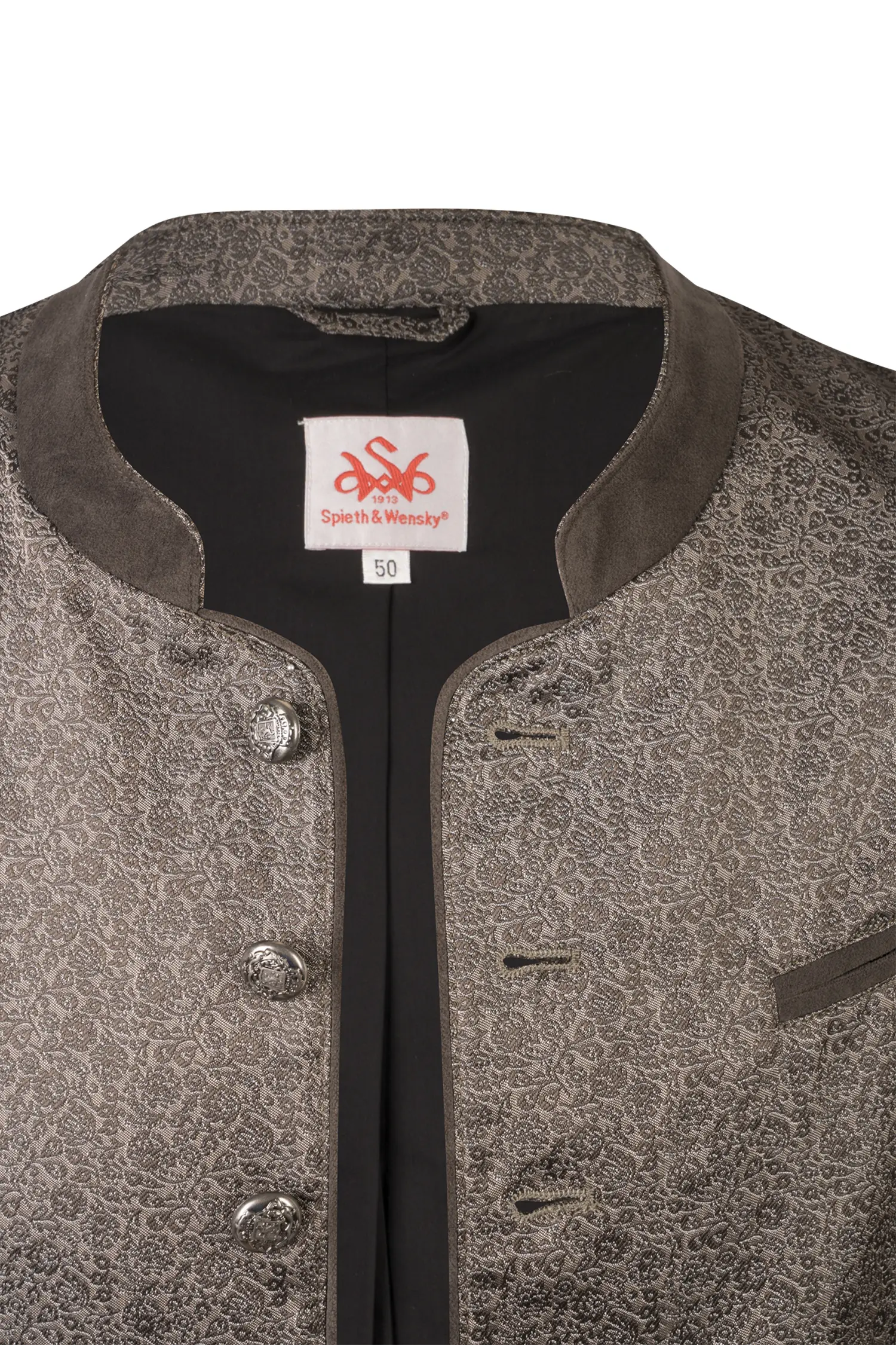 Trachtenweste Benson in dunkelbraun - Detail