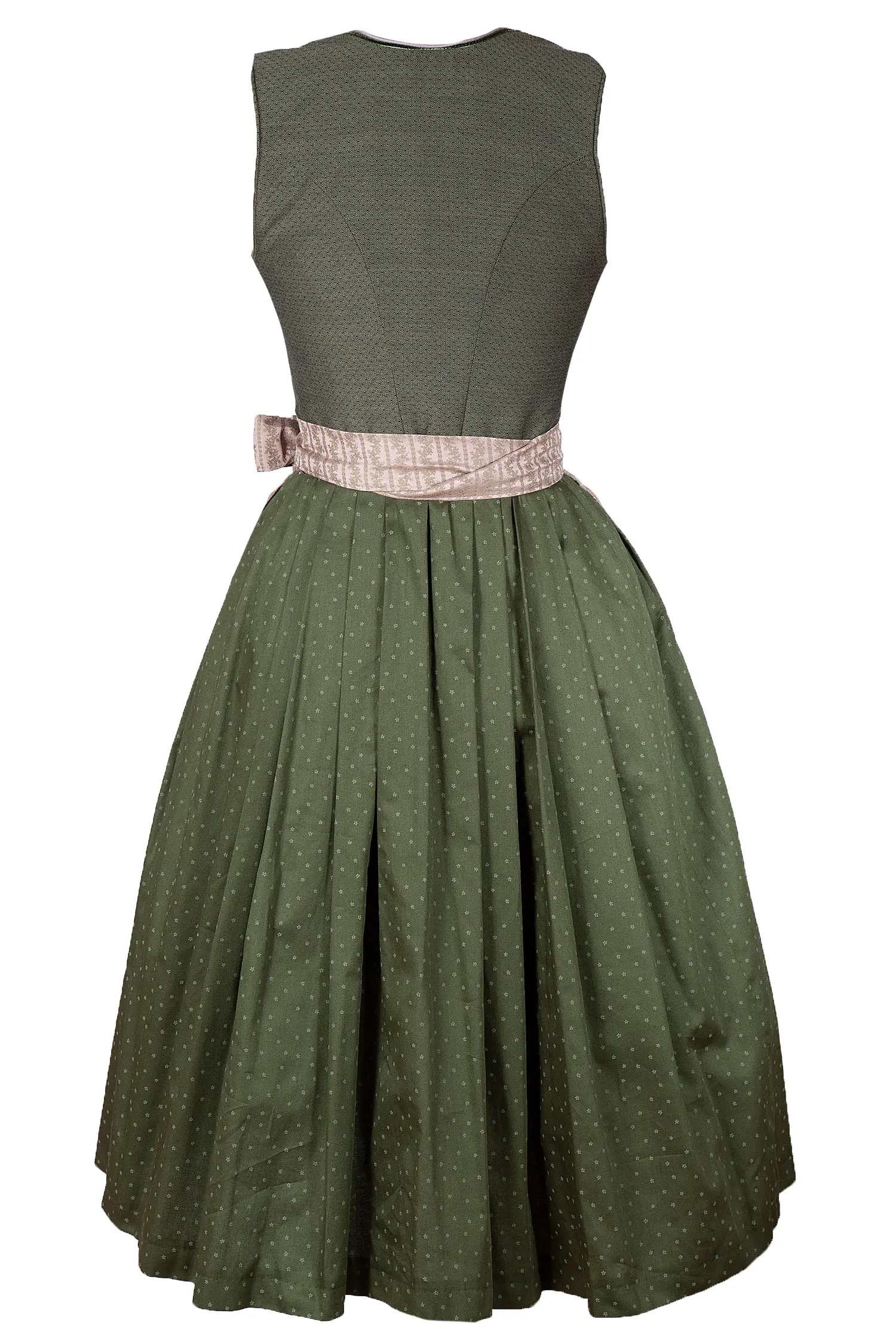 Dirndl mit Reißverschluss mit altrosa Schürze - Rückseite