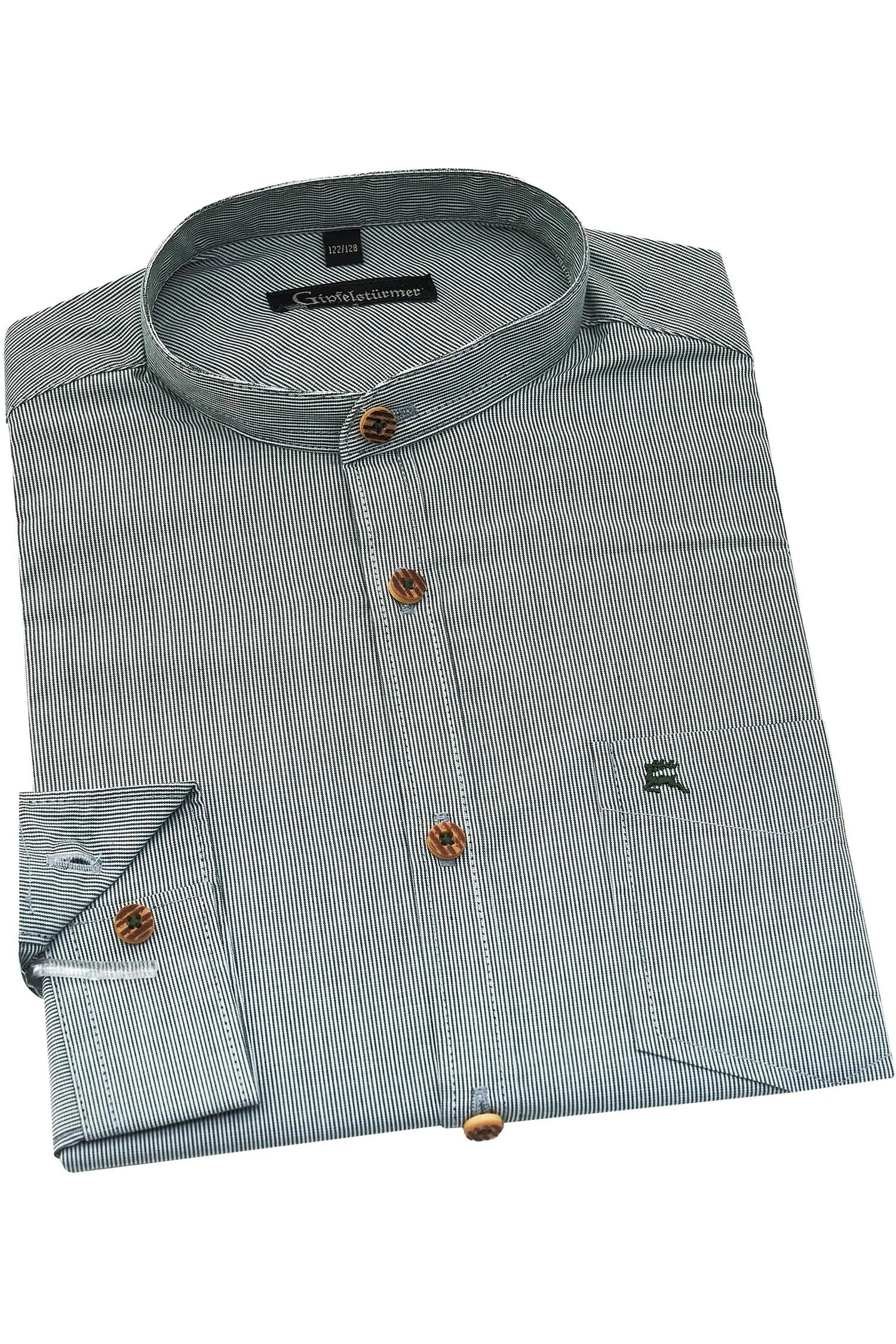 OS Trachten Kinderhemd in Grün/Weiß kariert