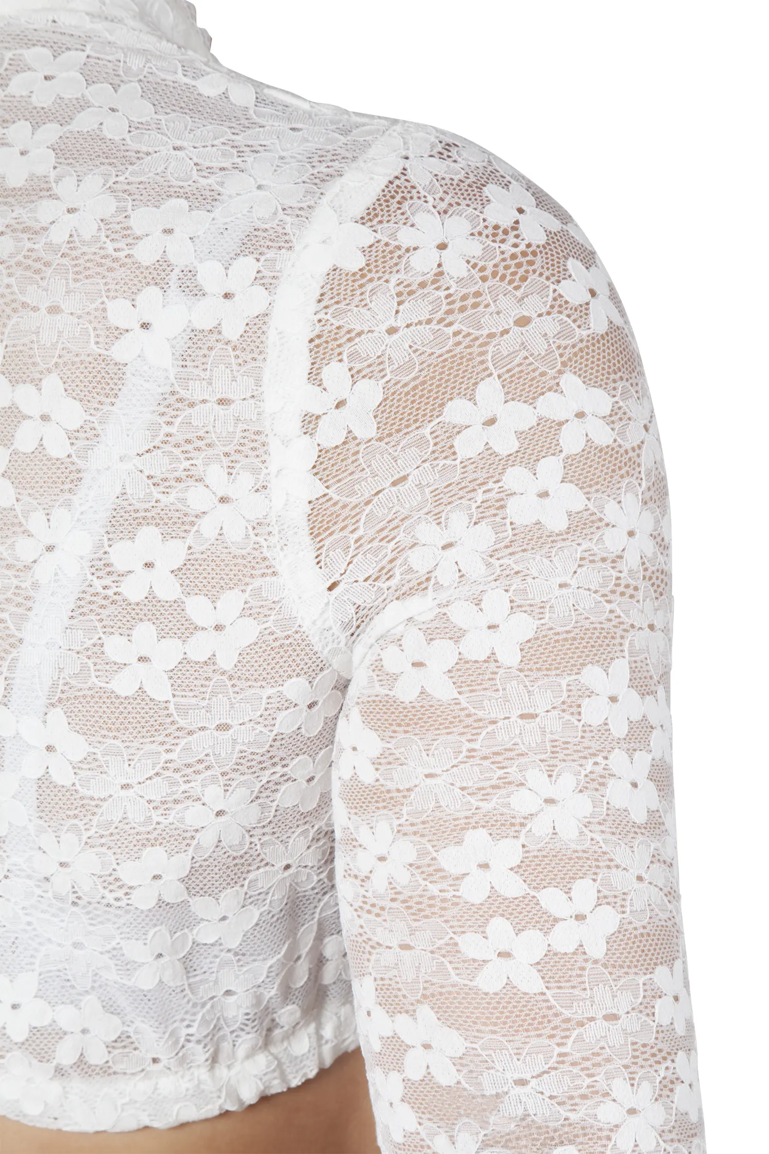 Spitzenbluse Gerda-Emma in off white - Detail Ärmel