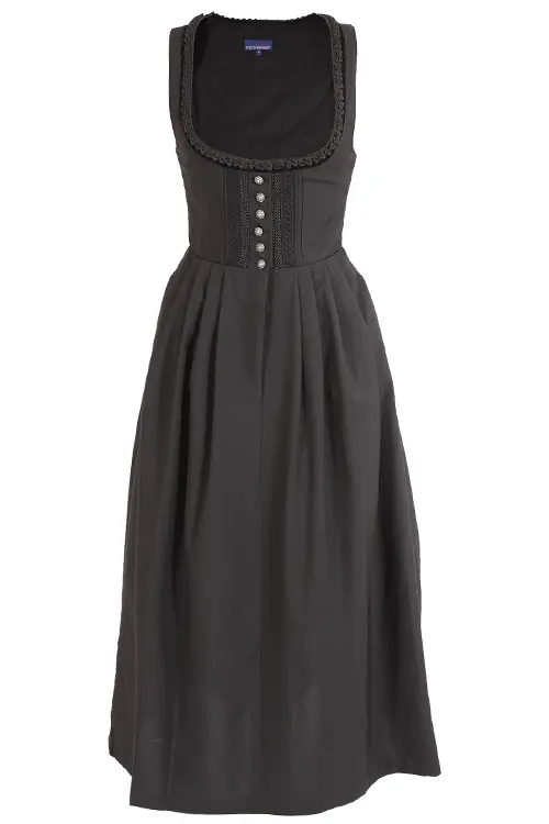 Langes Dirndl Zenta schwarz ohne Schürze Gastrodirndl