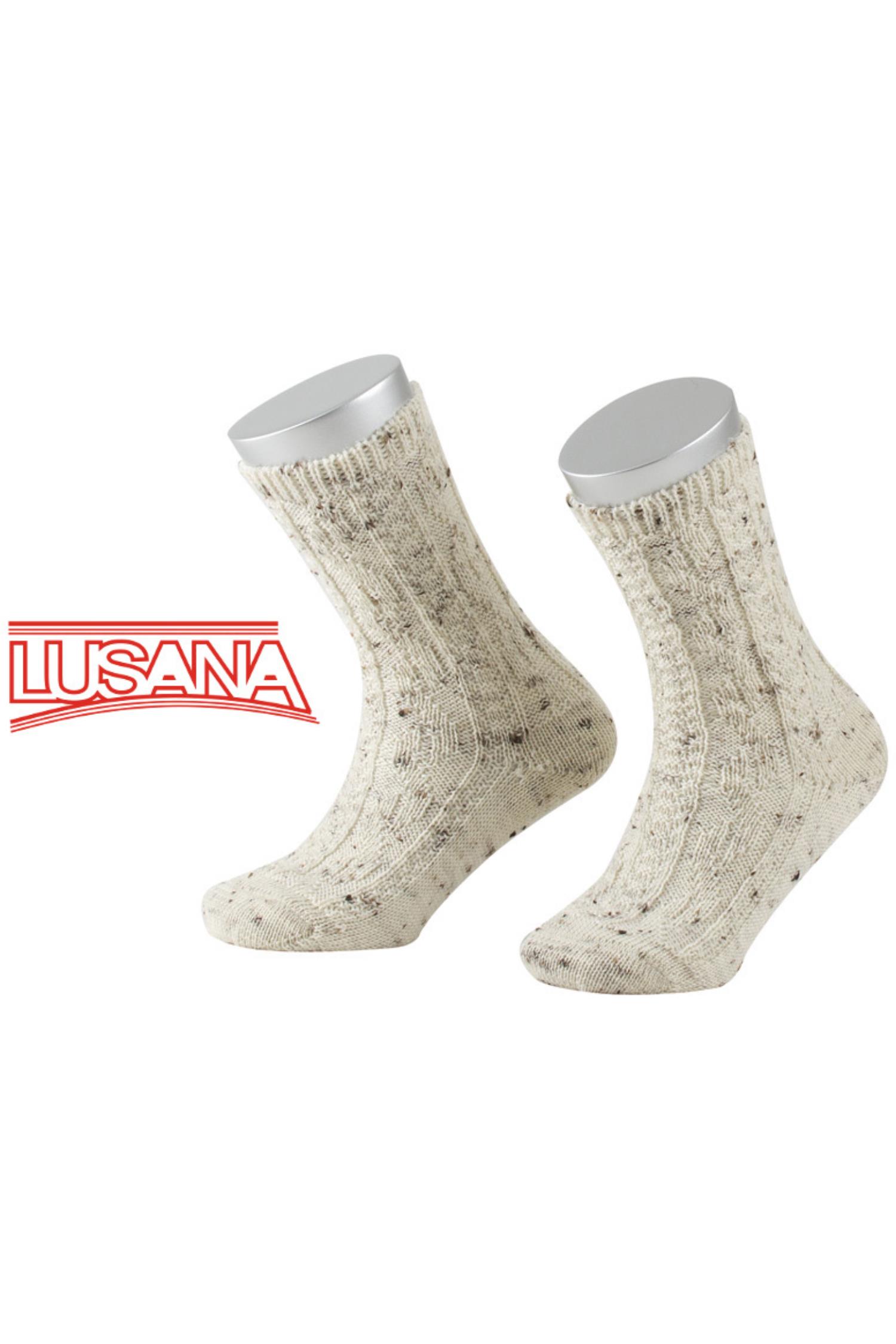 Lusana Trachtensocken in Beige