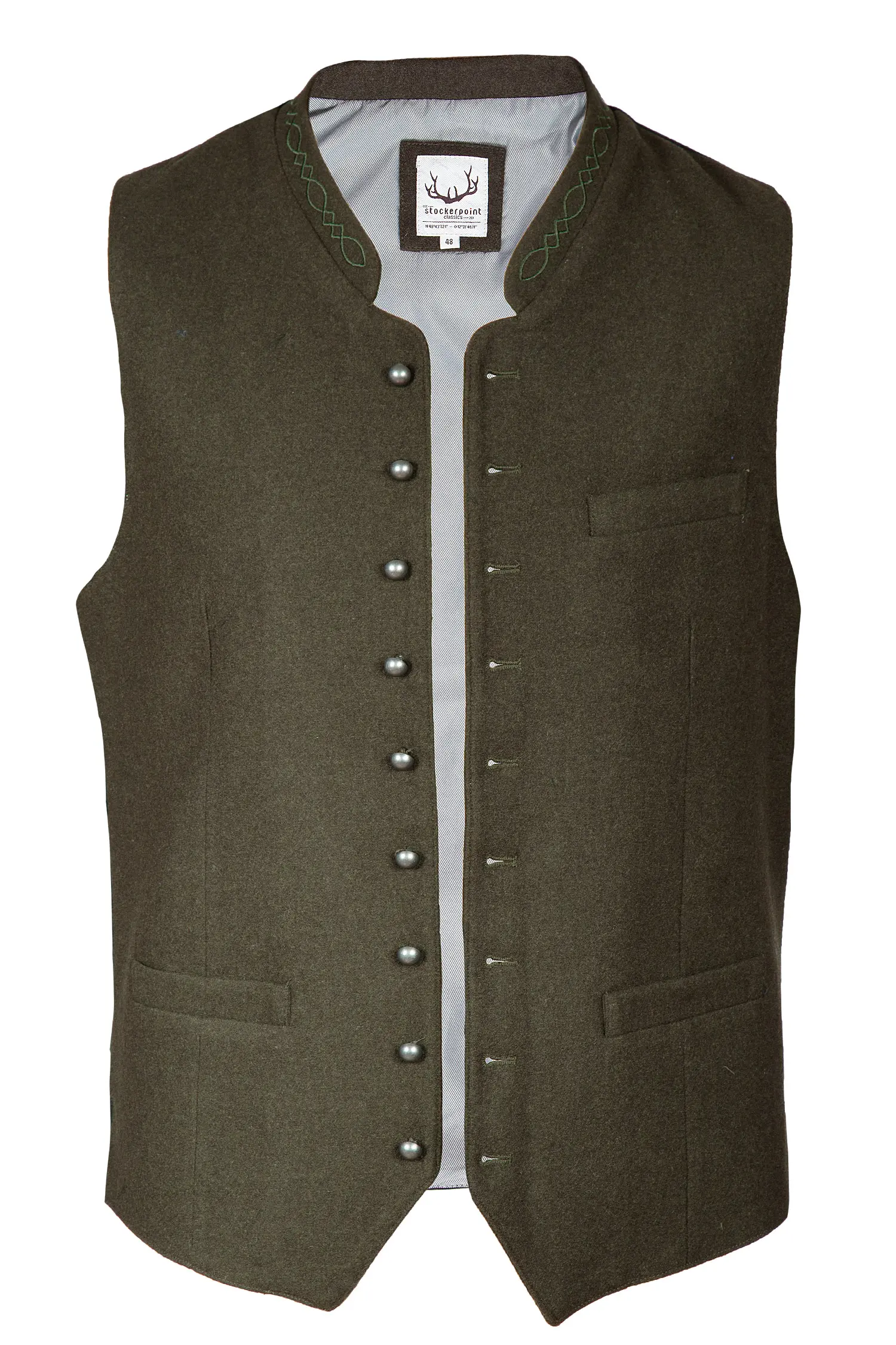 Trachtenweste Devito aus Loden in dunkelgrün 