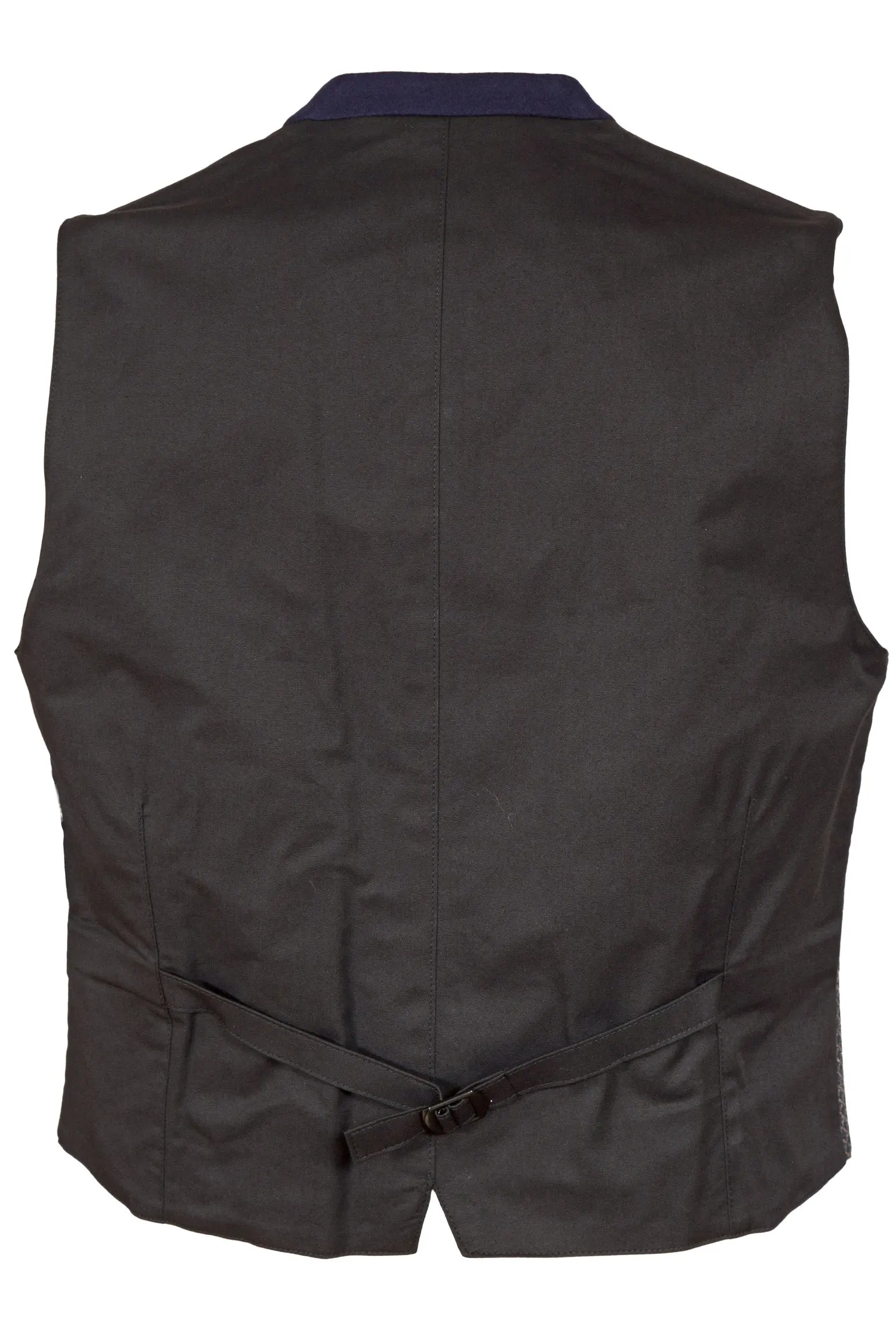 Herren Trachtenweste Ansbach in dunkelblauen Rautenmuster XXL hinten