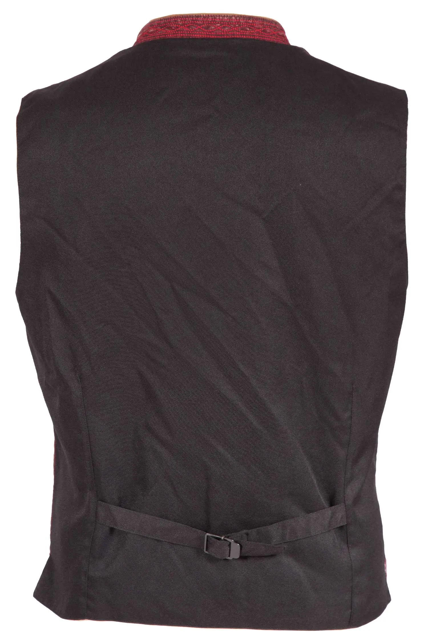 Trachtenweste aus Leinen in weinrot used Optik hinten