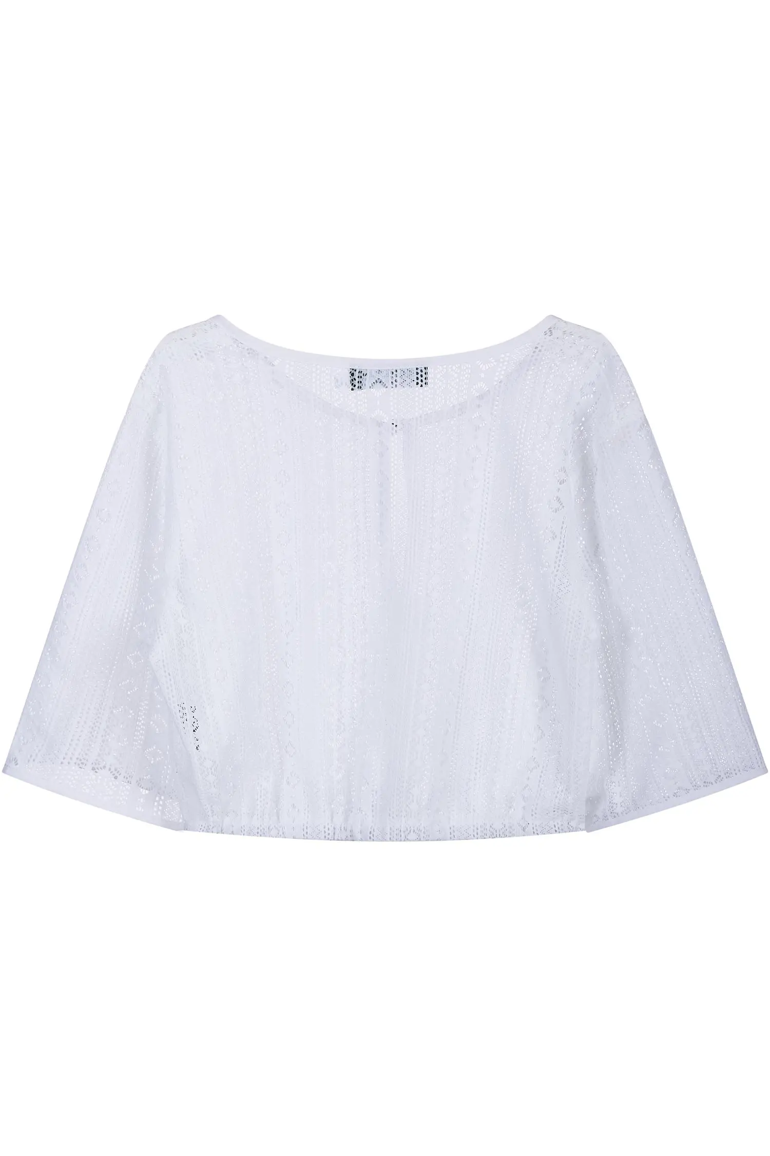 Weiße Country Line Halbarmbluse