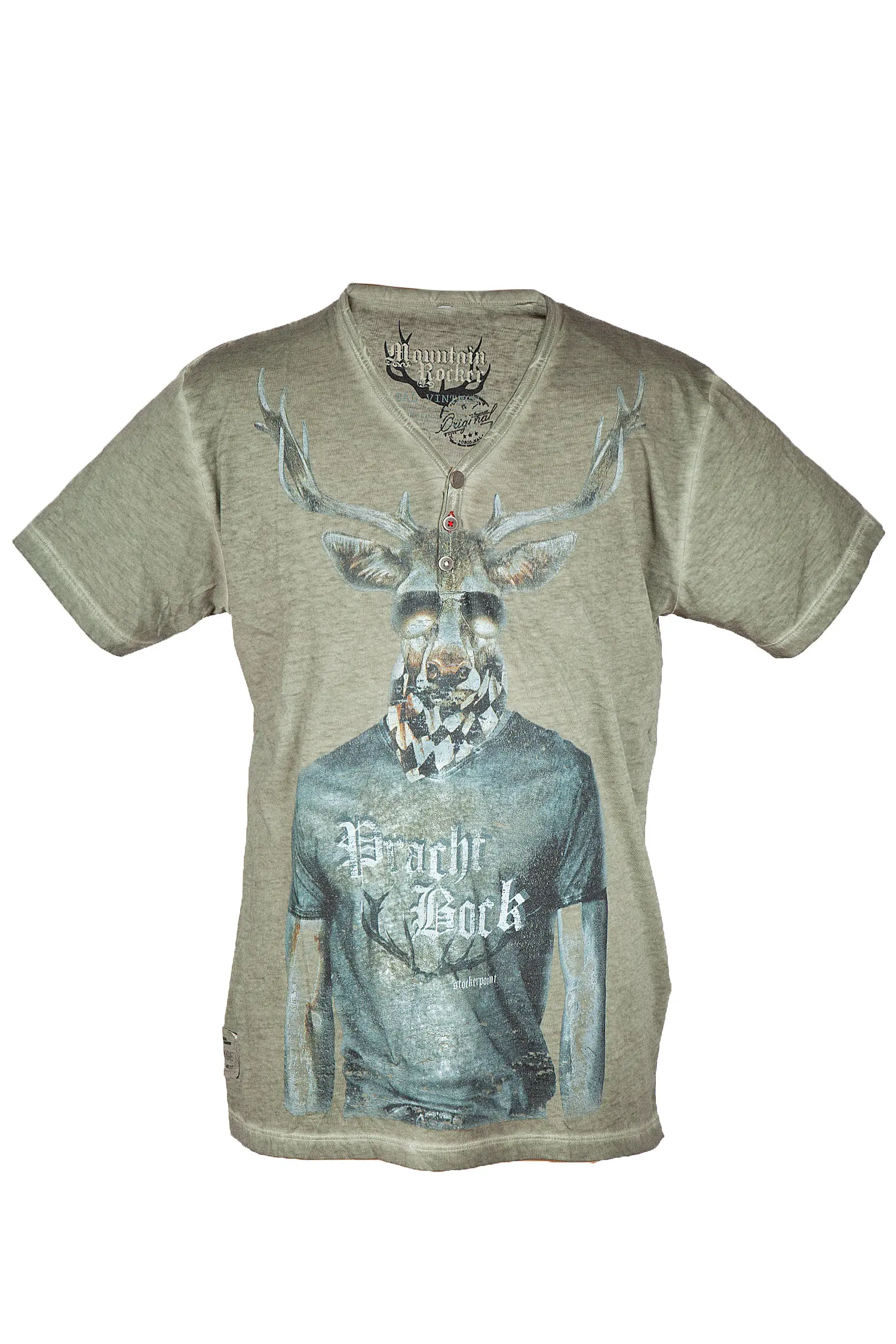 Herren Trachten T-Shirt in grau