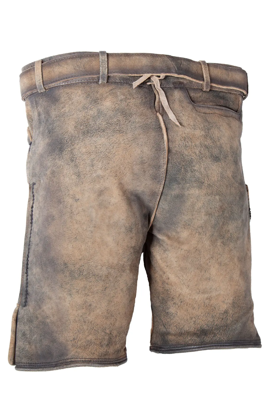 1603-1010-3SW-23-03e-5235b Kurze Lederhose Hartl in mittelbraun von Stockerpoint - Rückansicht