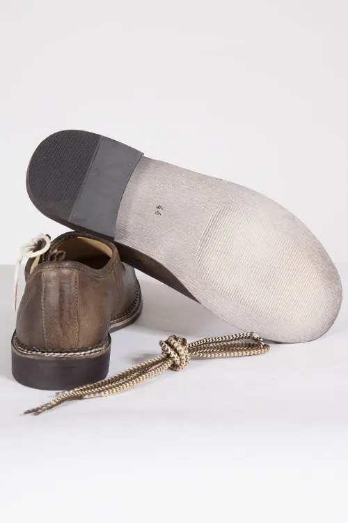 Herren Trachtenschuhe Jäger in dunkelbraun mit glatter Sohle hinten