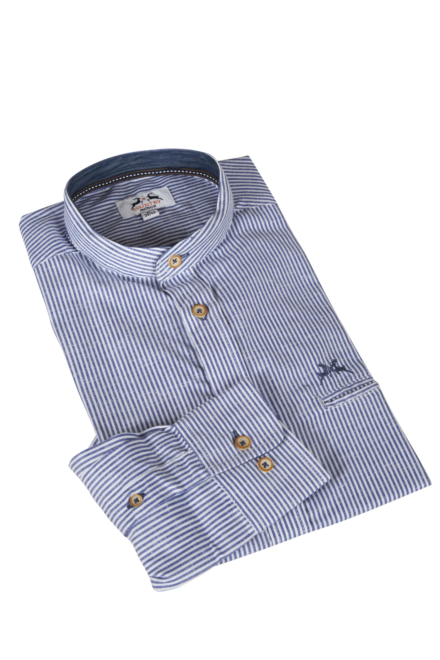Trachtenhemd mit Streifen blau