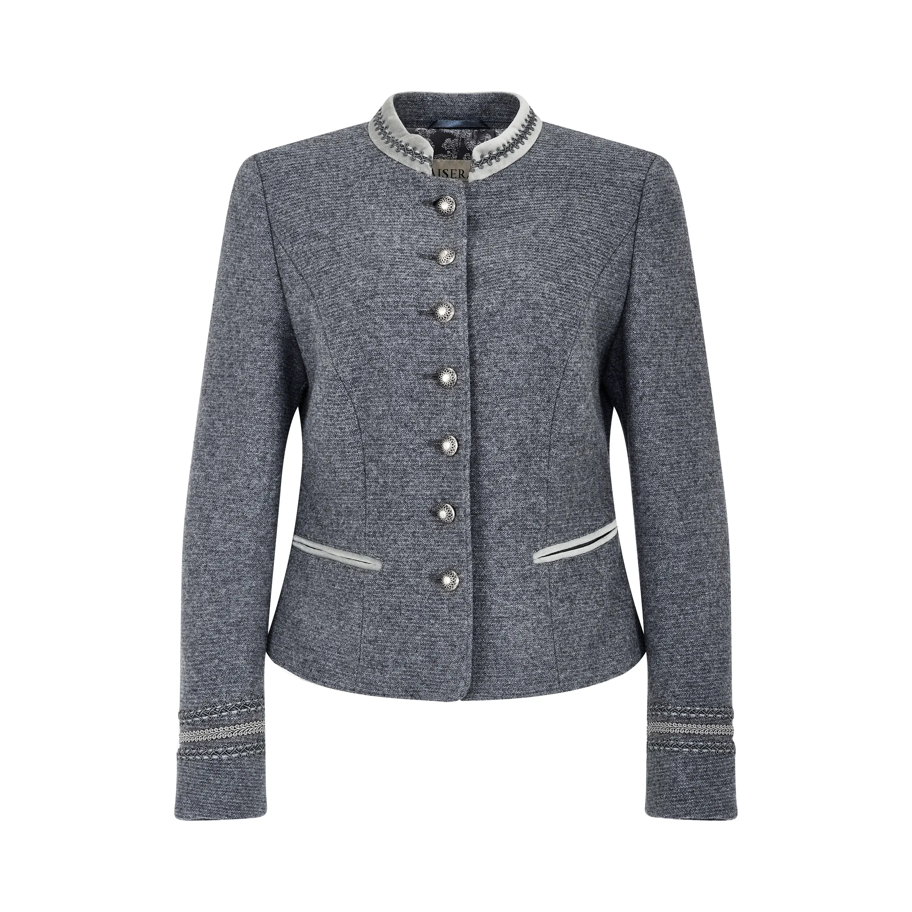 Damenlodenjanker Alessa von Kaiseralm in Grau Trachtenjacke Kaiseralm