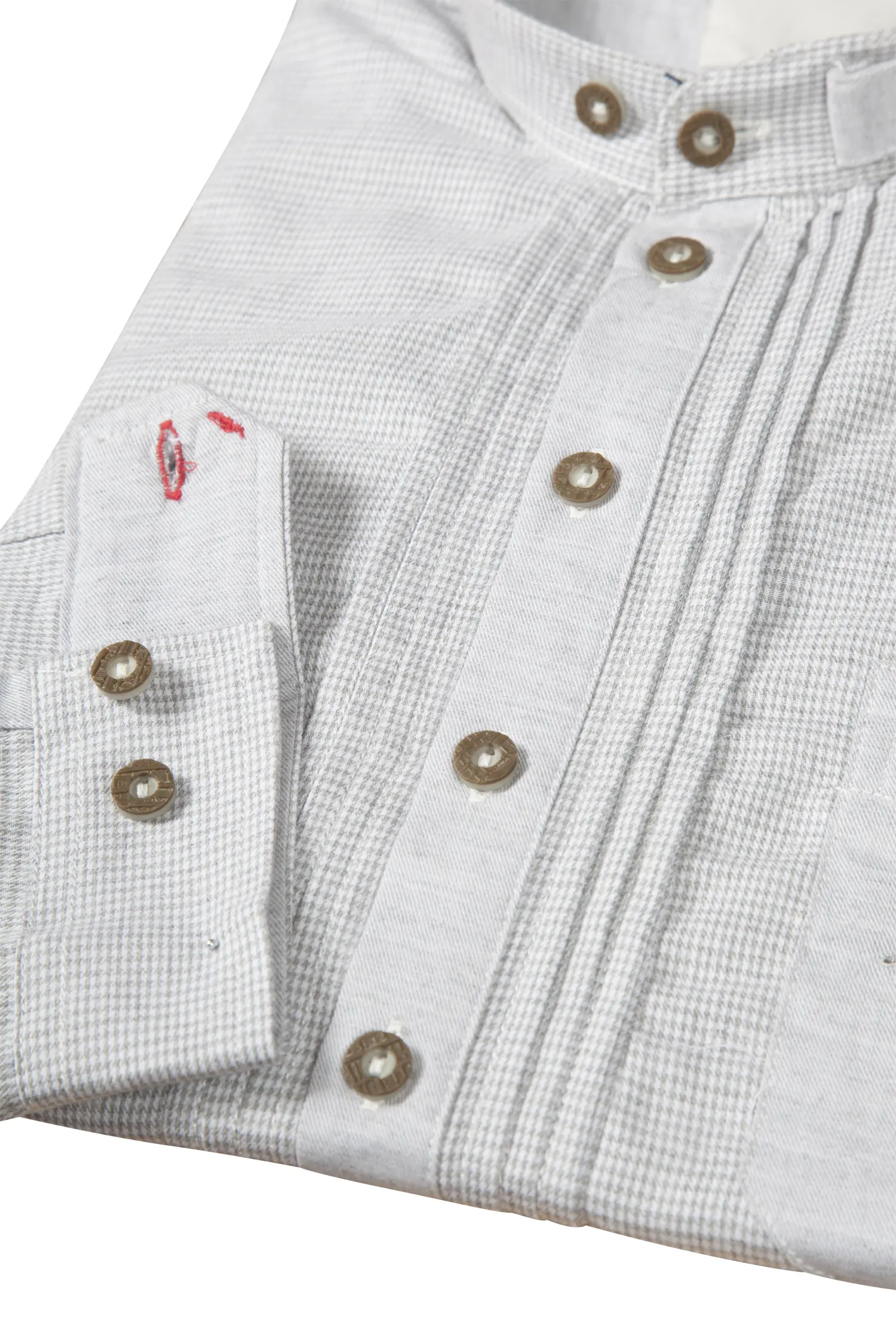 1542-0031-gr2-23-07b-1269 Langarmhemd Flori in hellgrau kleinkariert - Detail Ärmel