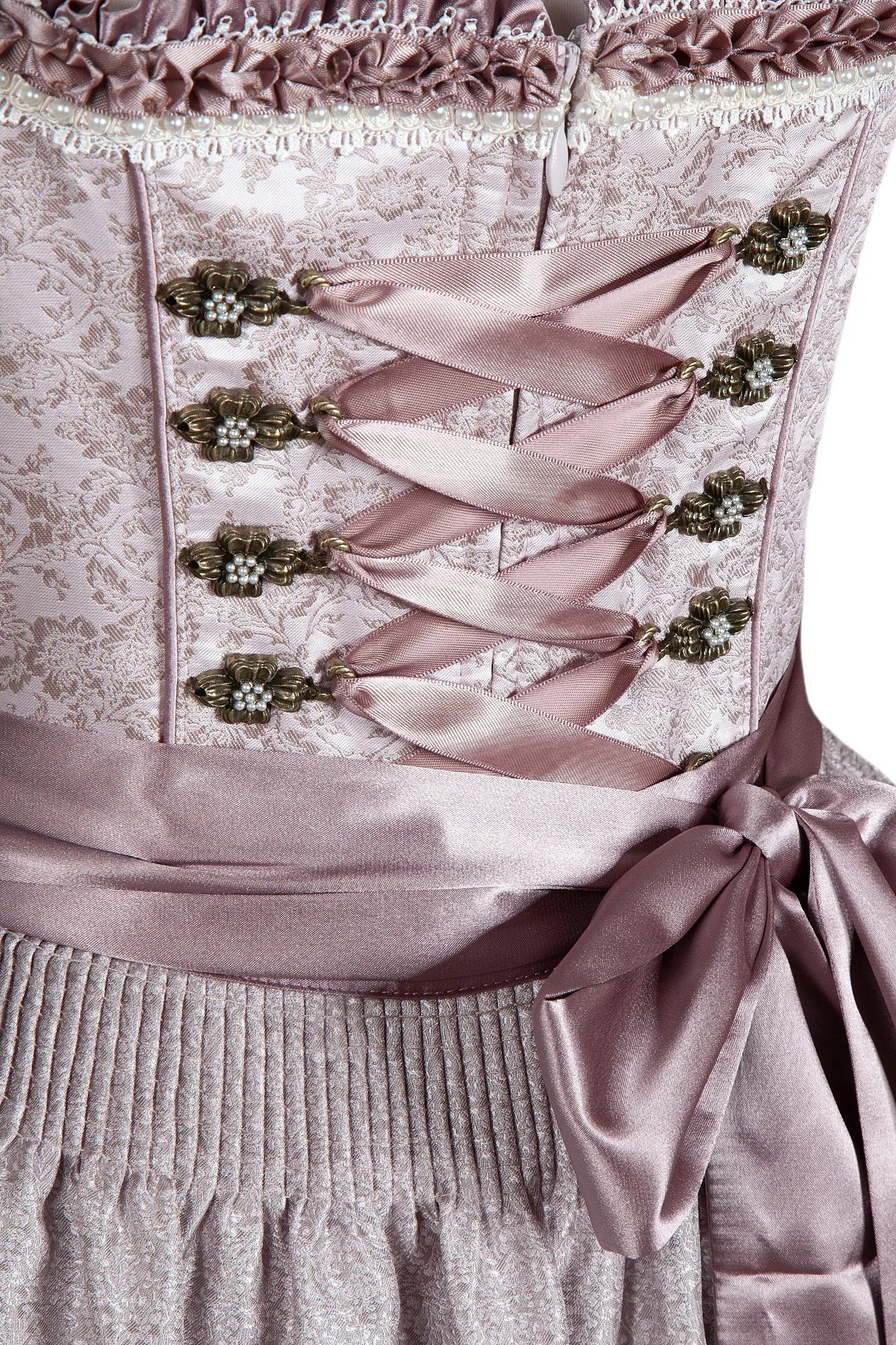 Mini Dirndl in taupe mit Reißverschluss_Detail