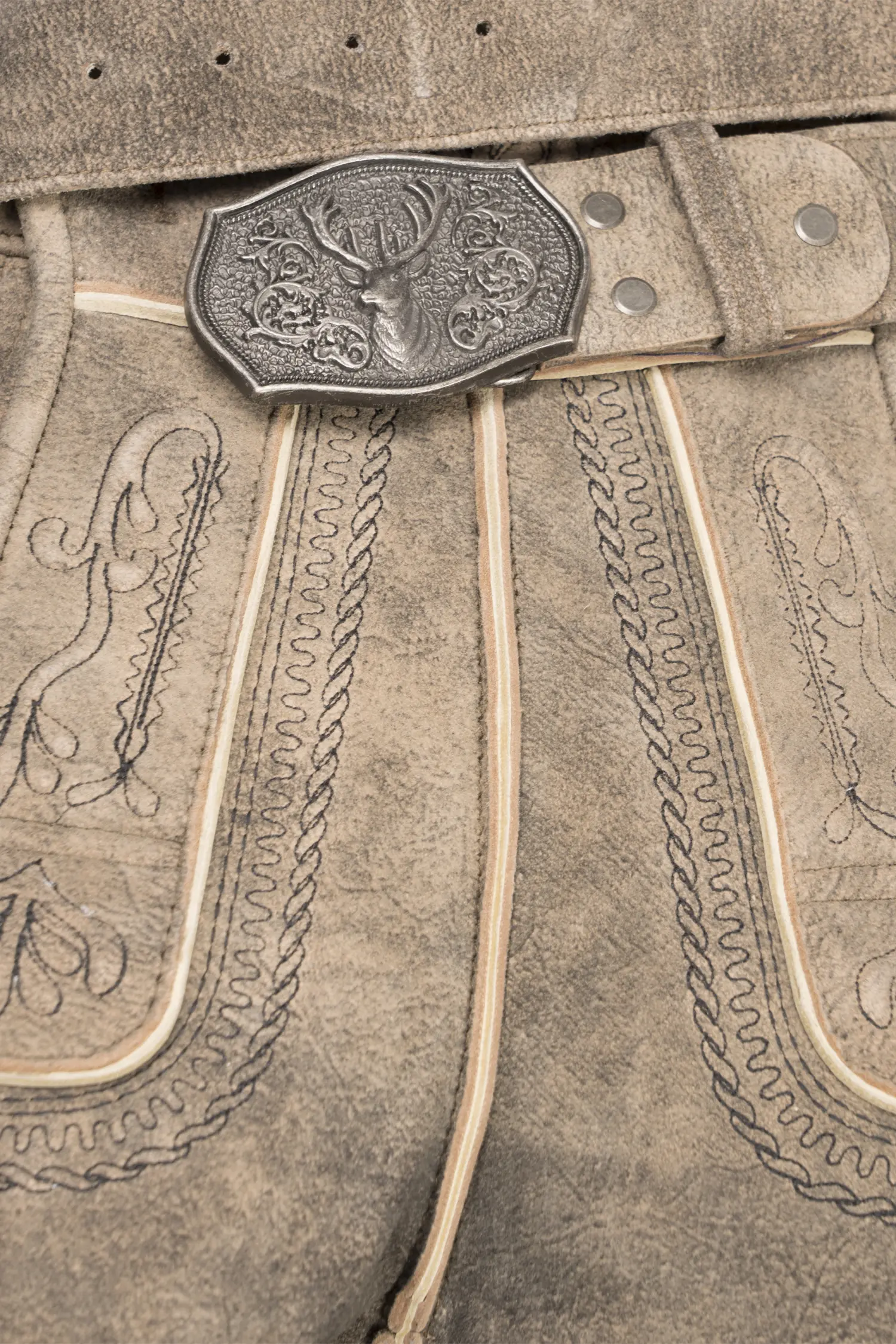 Lederhose in Braun Detail Latz