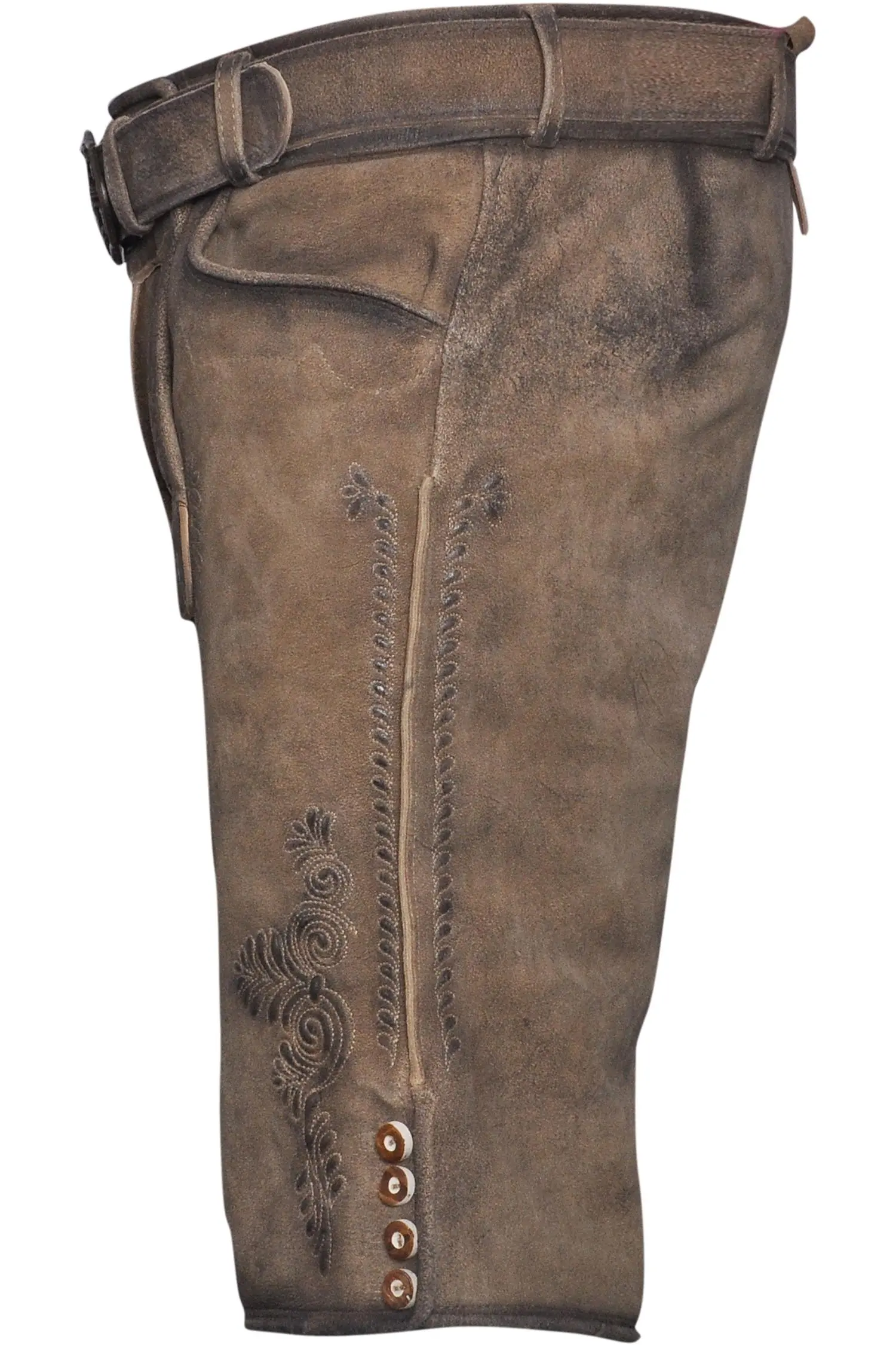 Weimar Lederhose von Gamsbock in Braun