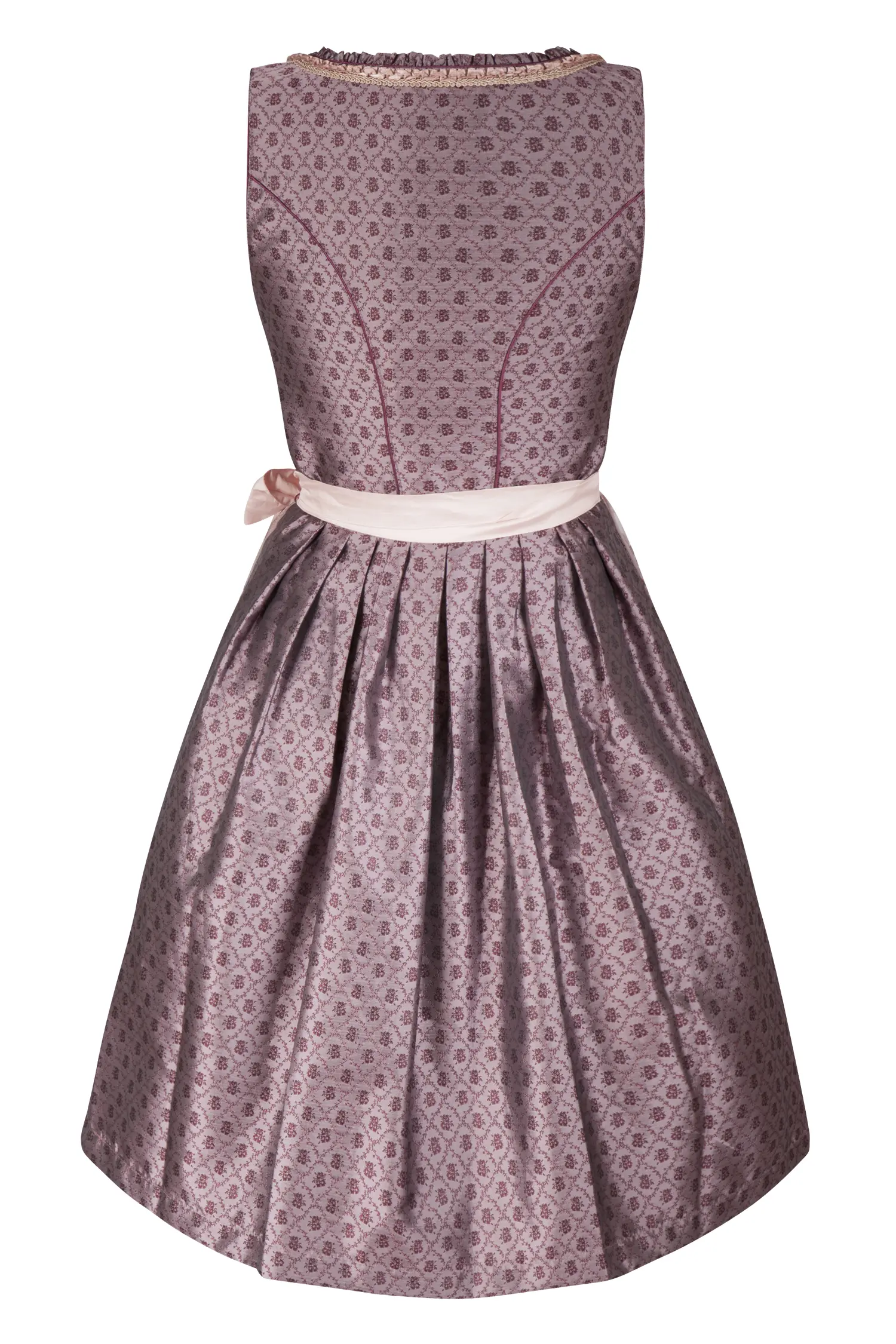 Dirndl Palina in bordeaux / rosa - Rückansicht