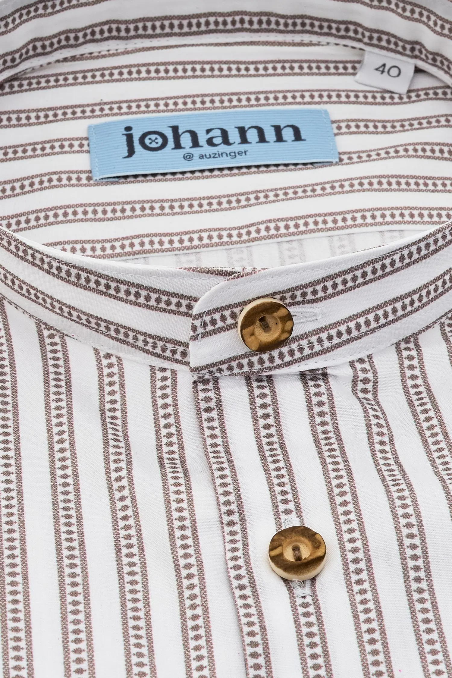 Elegantes Bruan Weißes Herrenhemd von Johann