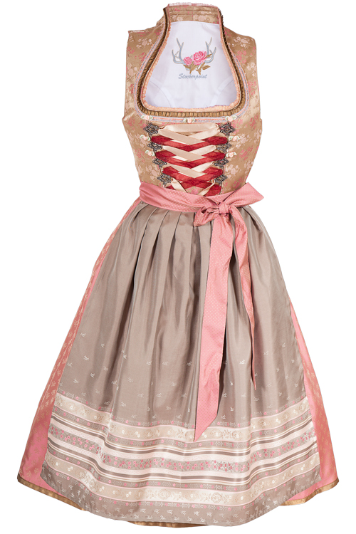 TFNC - Vestito Lungo Da Damigella D'onore In Chiffon Rosa Antico Con Gonna Avvolgente