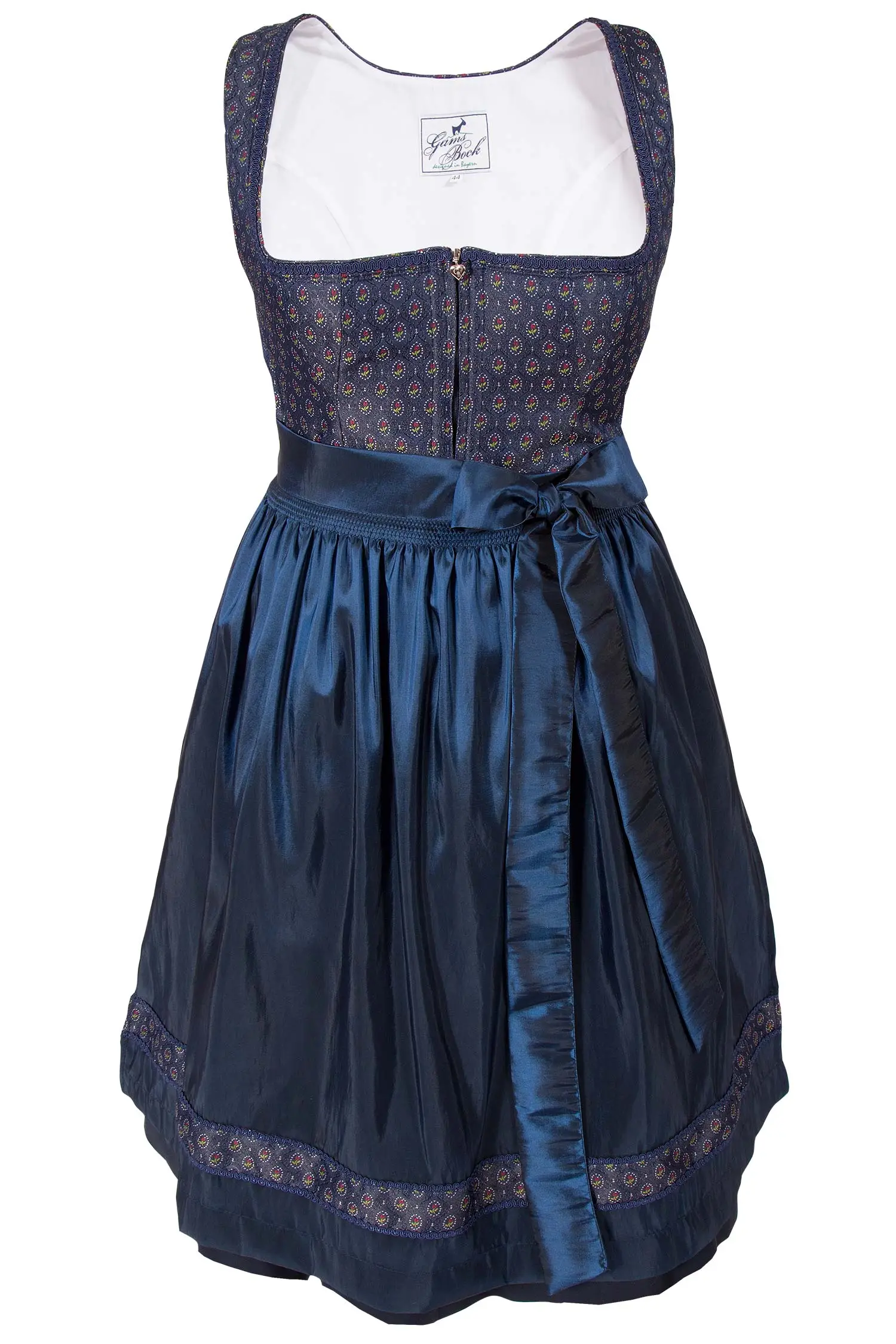 Midi Dirndl Laura in dunkelblau gemustert XXL