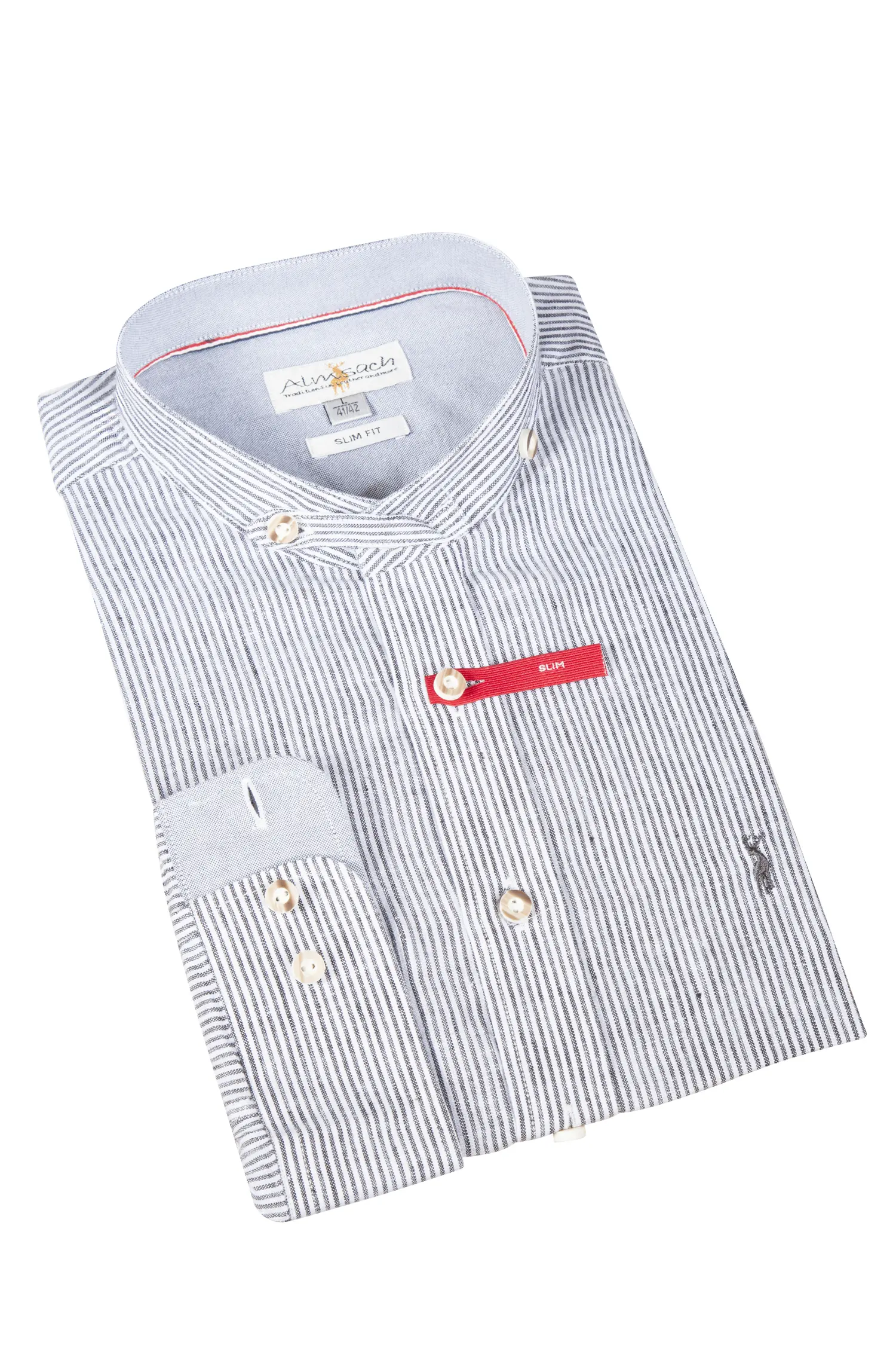 1529-0068-gr5-23-07d-1819 Leinenhemd in grau mit Stehkragen