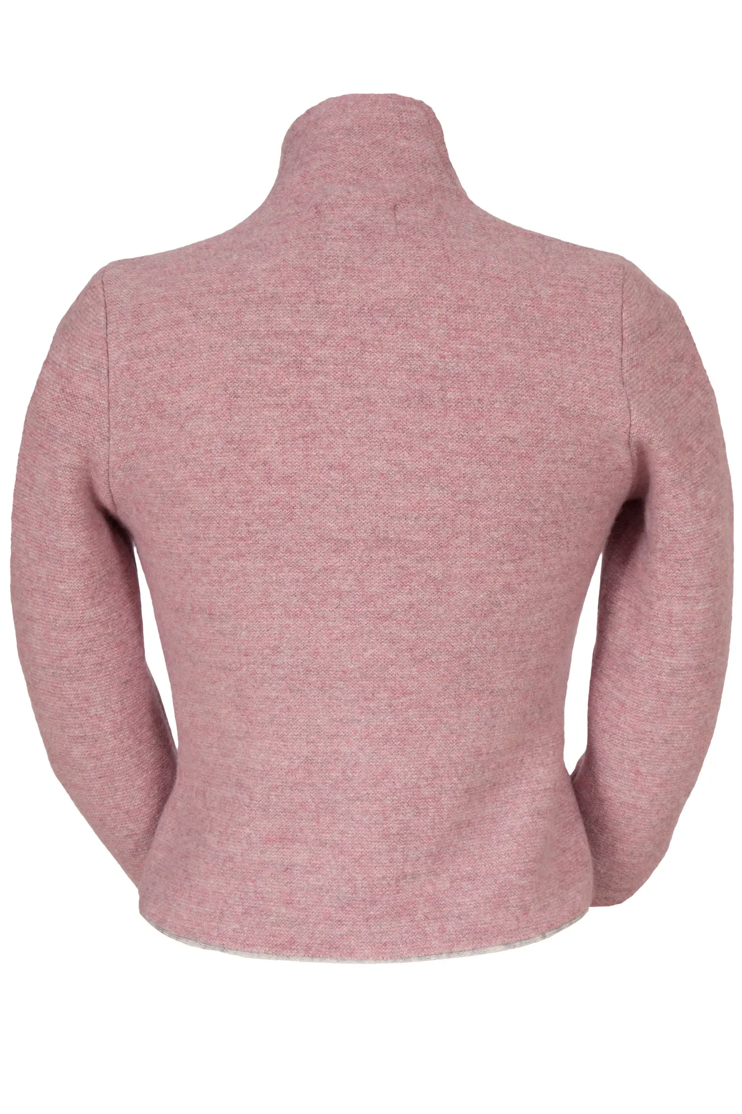 Trachten Strickjacke Dorika in rosa Rückansicht
