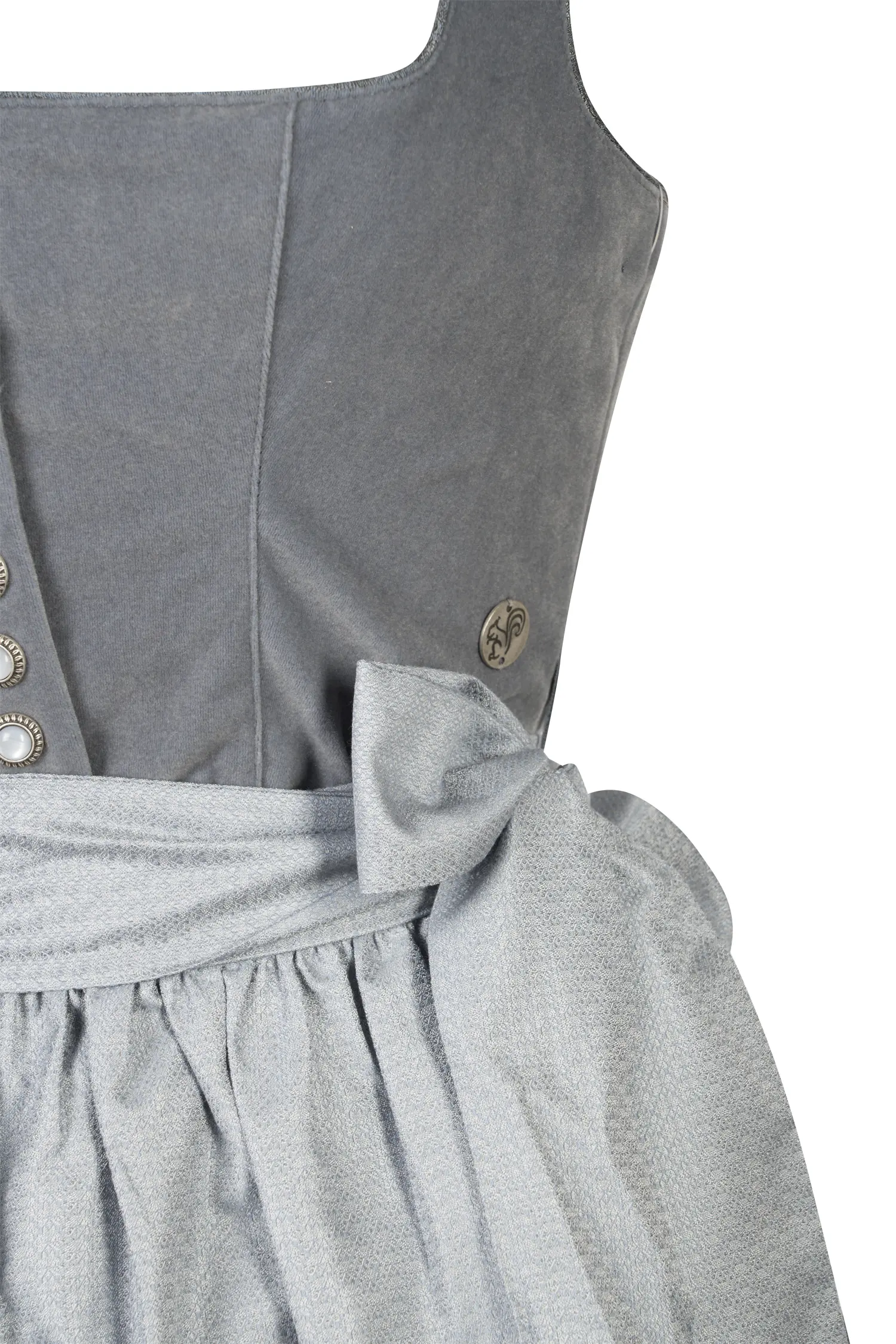 Dirndl Marlene in grau / silber - Detail Mieder