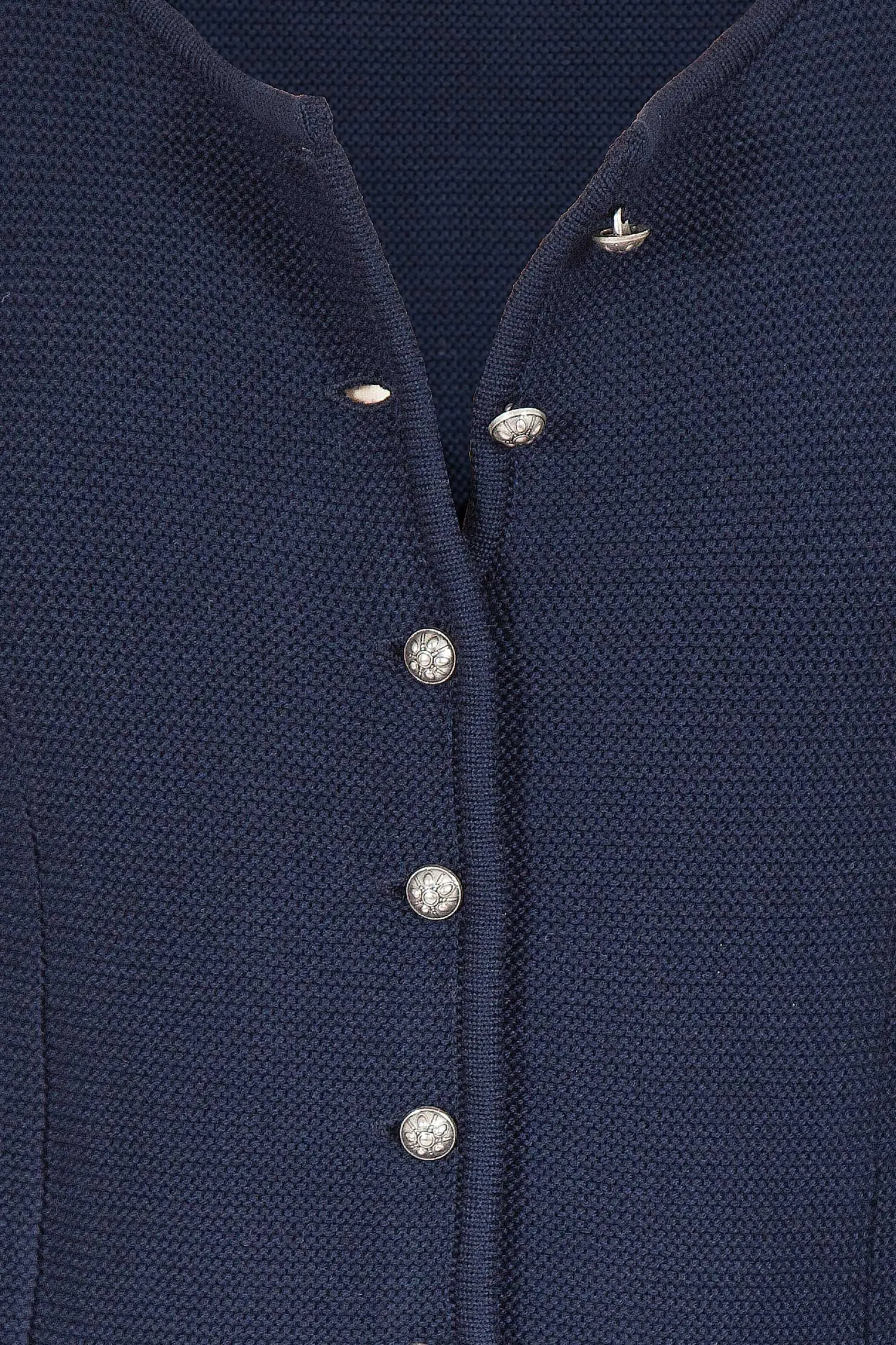 Damen Trachten Strickjacke in dunkelblau Detail