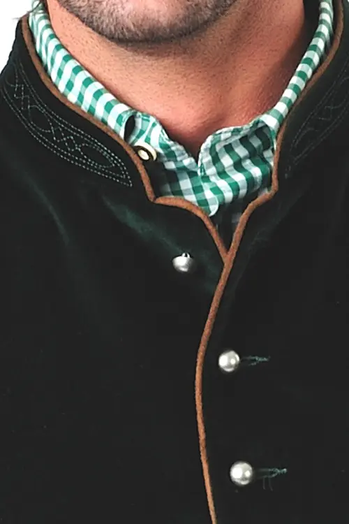 Trachtenweste Herren in tannengrün Samt 6