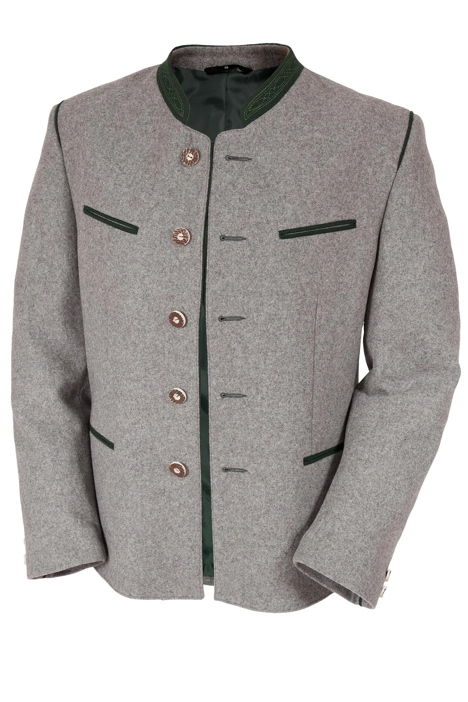 Trachtenjanker Stachus aus Loden in hellgrau 