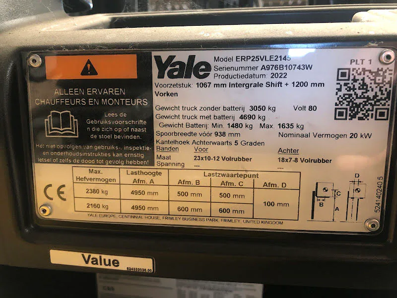 Yale ERP25VL 2022 - Electric forklift image 3 thumbnail