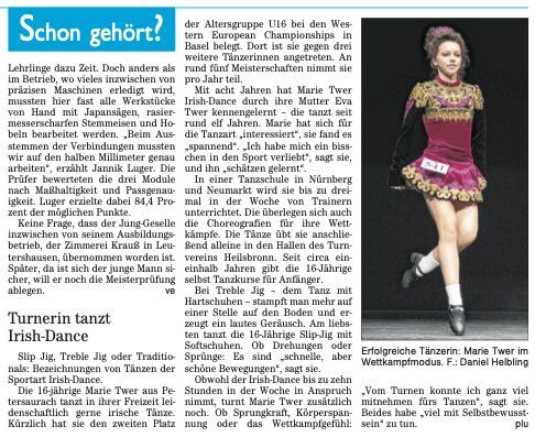 Turnerin tanzt Irish-Dance