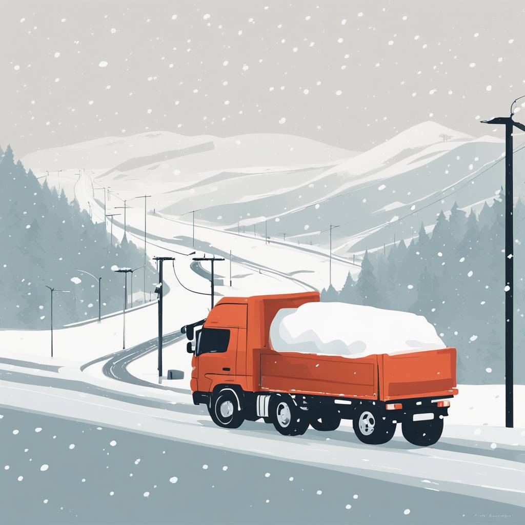 Zaprta cesta za tovornjake na relaciji Struga-Qafthana zaradi snega