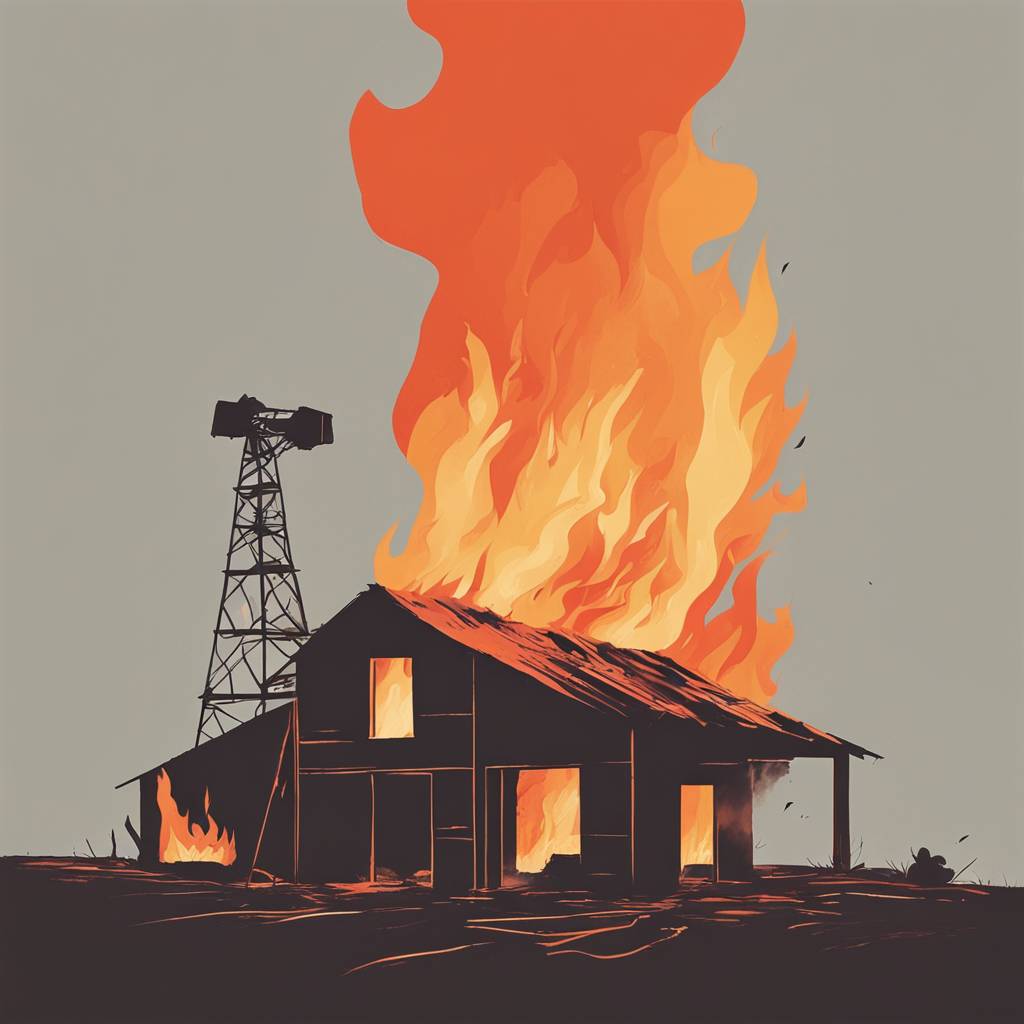 Fire Destroyed Farm Building in Loka pri Framu