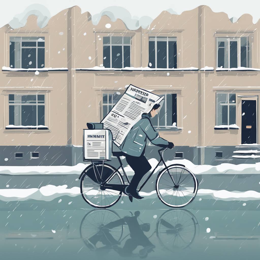Difficult Newspaper Delivery in Zagreb Due to Freezing Rain