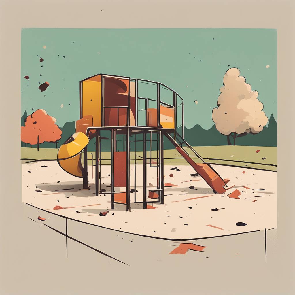 Playground Damaged Near Elementary School in Muta, Slovenia