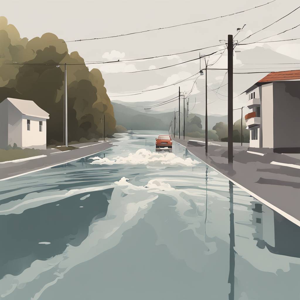 Floods Close Gostivar-Čegrane Road, Vardar River Overflows