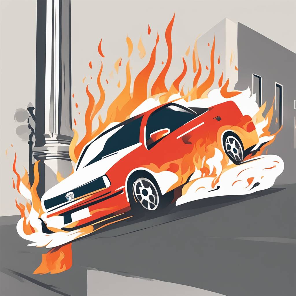 Automobil udario u stupove i zapalio se u Cvjetnom naselju u Zagrebu