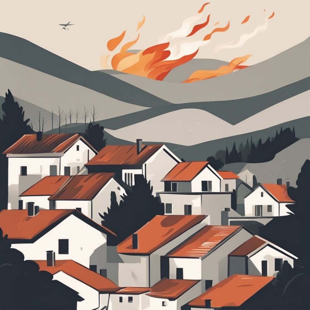 Fires Threaten Settlements in Southern Serbia, Fire Approaching Houses