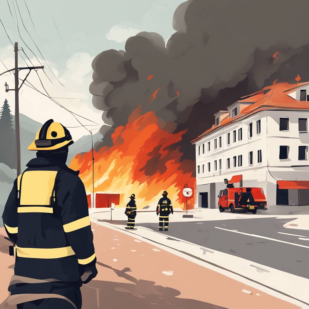 Major Fire Near Jesenice: Road Closed, Firefighters Defending Buildings, Water Bombers Arrive