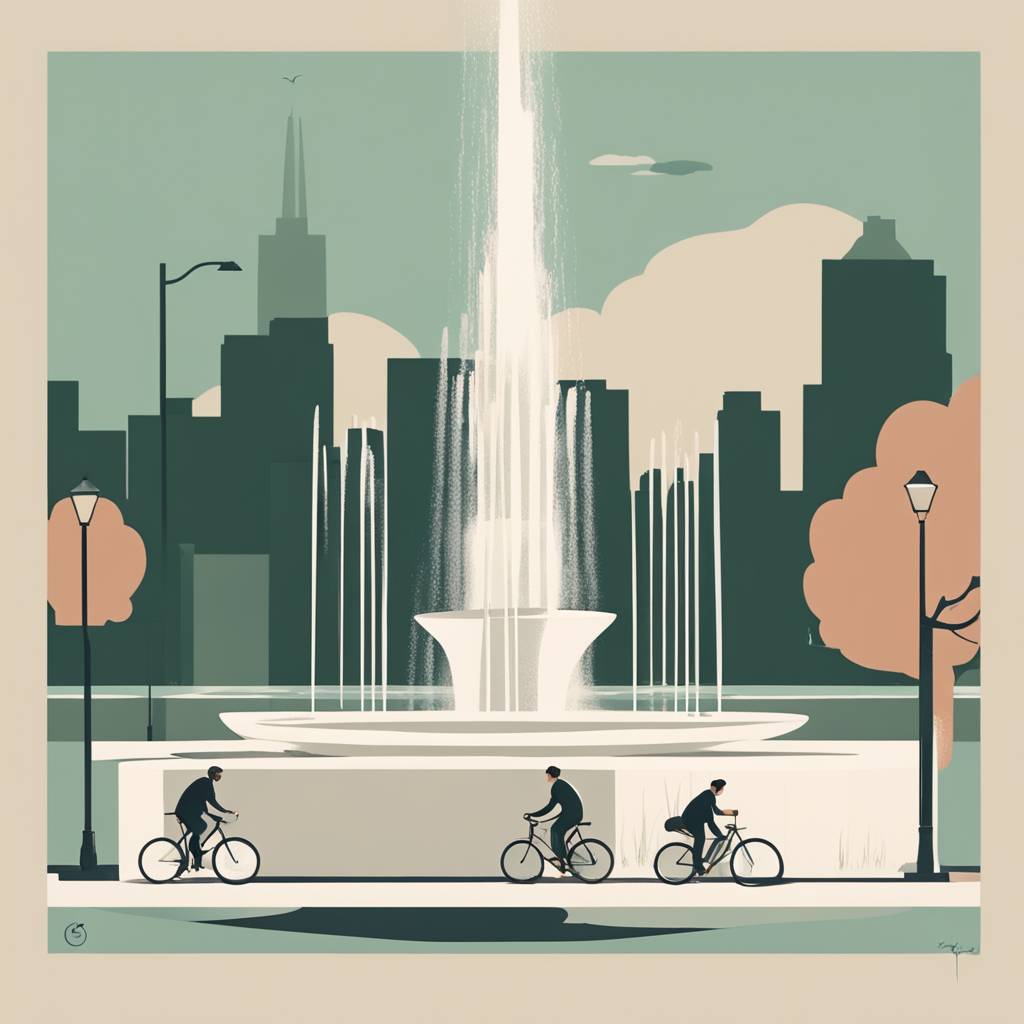 Cyclists Check the Condition of Public Fountains in Belgrade