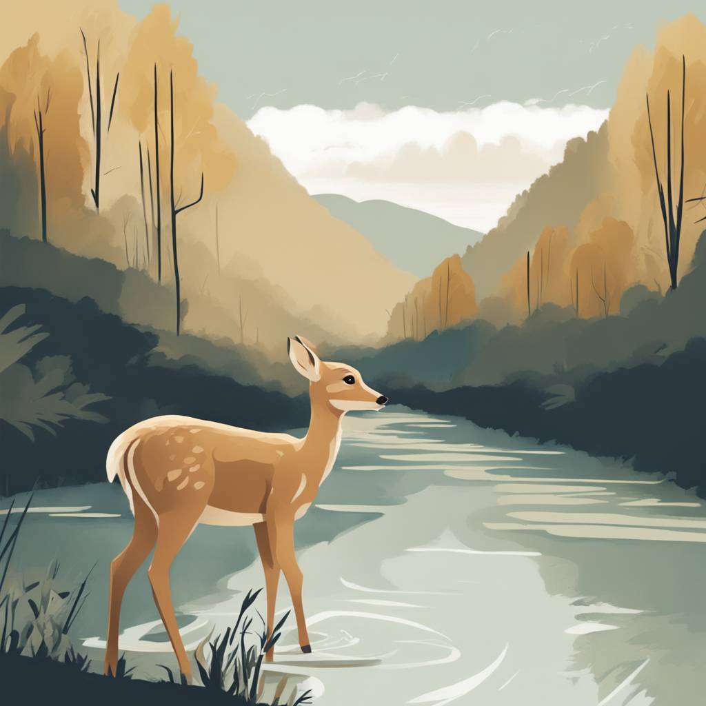 Fawn Filmed in Idyllic Setting by the Drina River