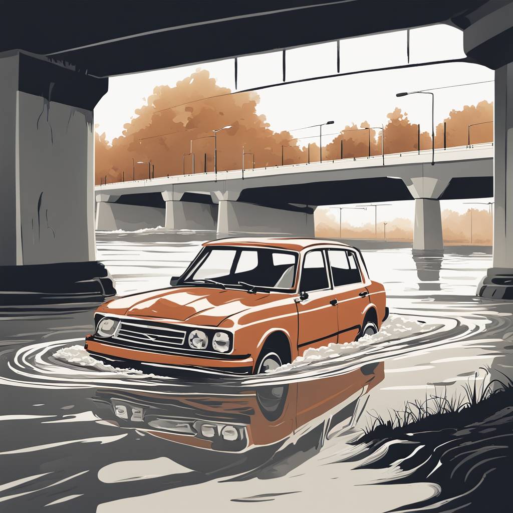 Automobil zaglavio u poplavljenom podvožnjaku u Tetovu