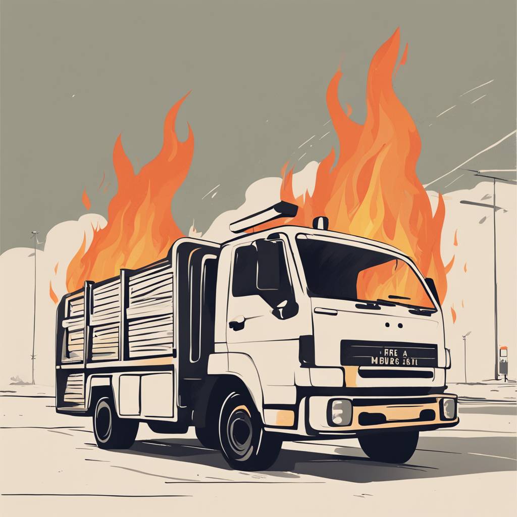 Požar na teretnom vozilu na odmorištu kod Murske Sobote