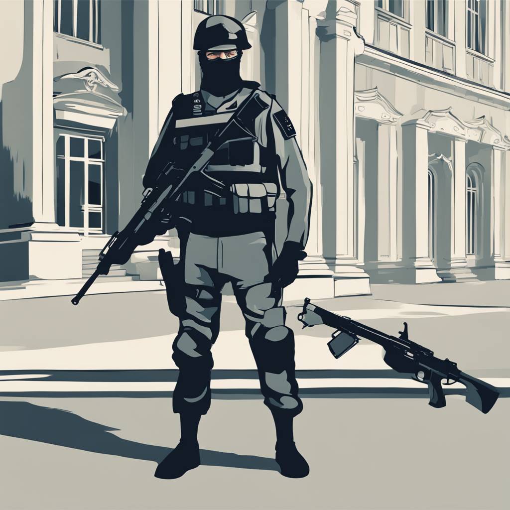 Member of the Styrian Guard Hands Over Illegal Weapon in Front of Slovenian Government Building