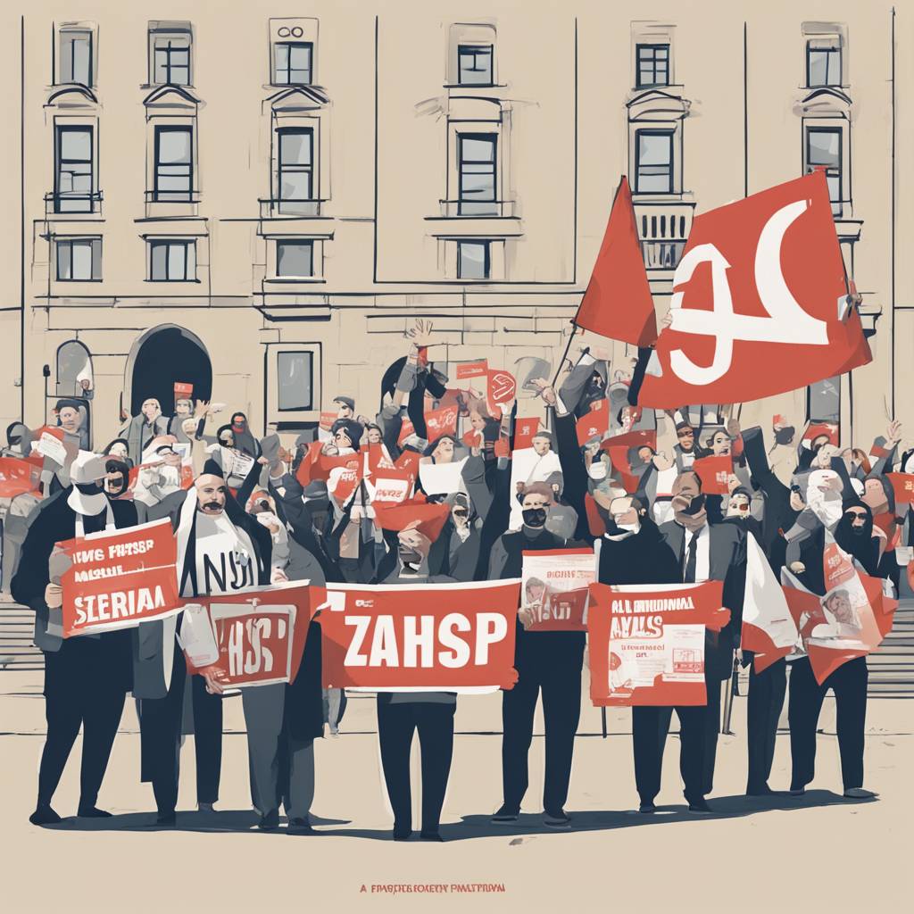 Prosvjed A-HSP ispred prostorija Srpskog narodnog vijeća u Zagrebu